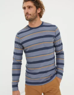 FatFace Long Sleeve Stripe Pocket Crew|Men View All