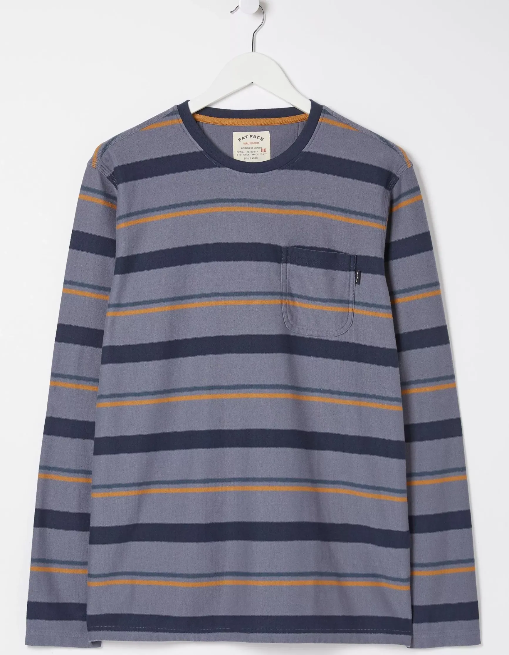 FatFace Long Sleeve Stripe Pocket Crew|Men View All