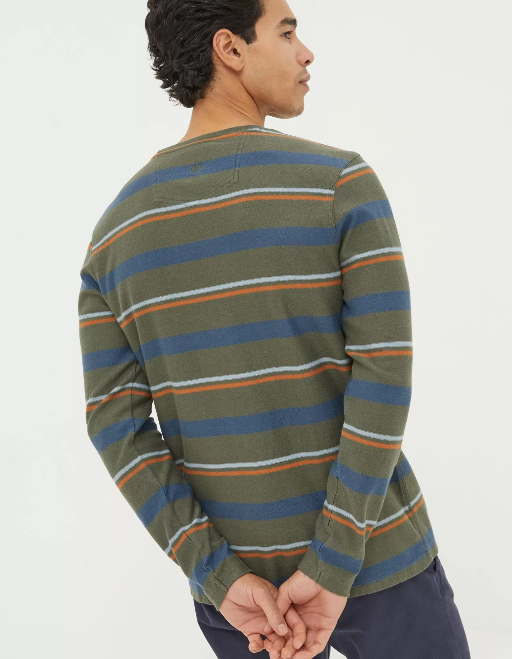 FatFace Long Sleeve Stripe Pocket Crew|Men View All