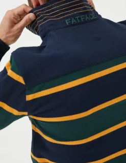 FatFace Long Sleeve Stripe Rugby Sweatshirt|Men T-Shirts