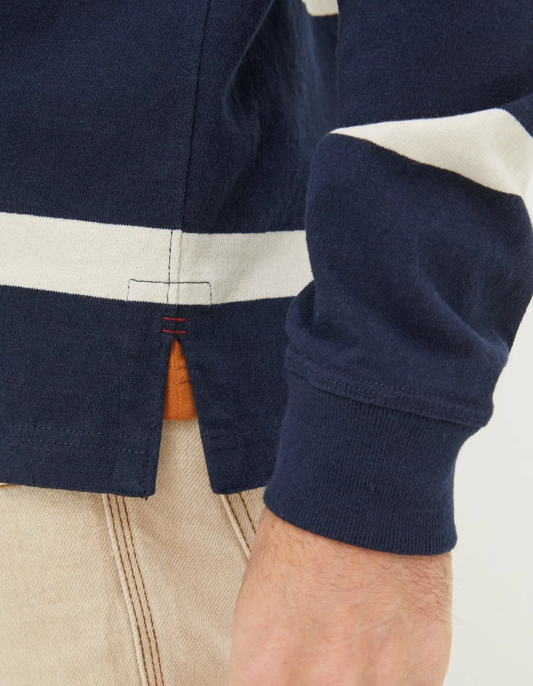 FatFace Long Sleeve Stripe Rugby Shirt|Men T-Shirts