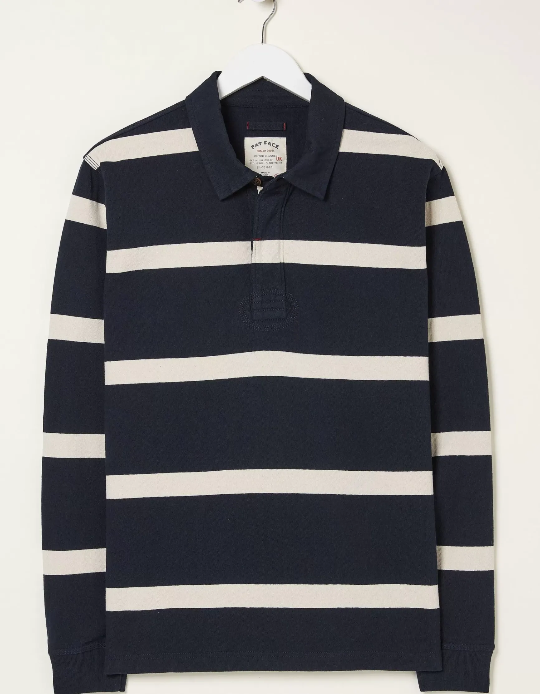 FatFace Long Sleeve Stripe Rugby Shirt|Men T-Shirts