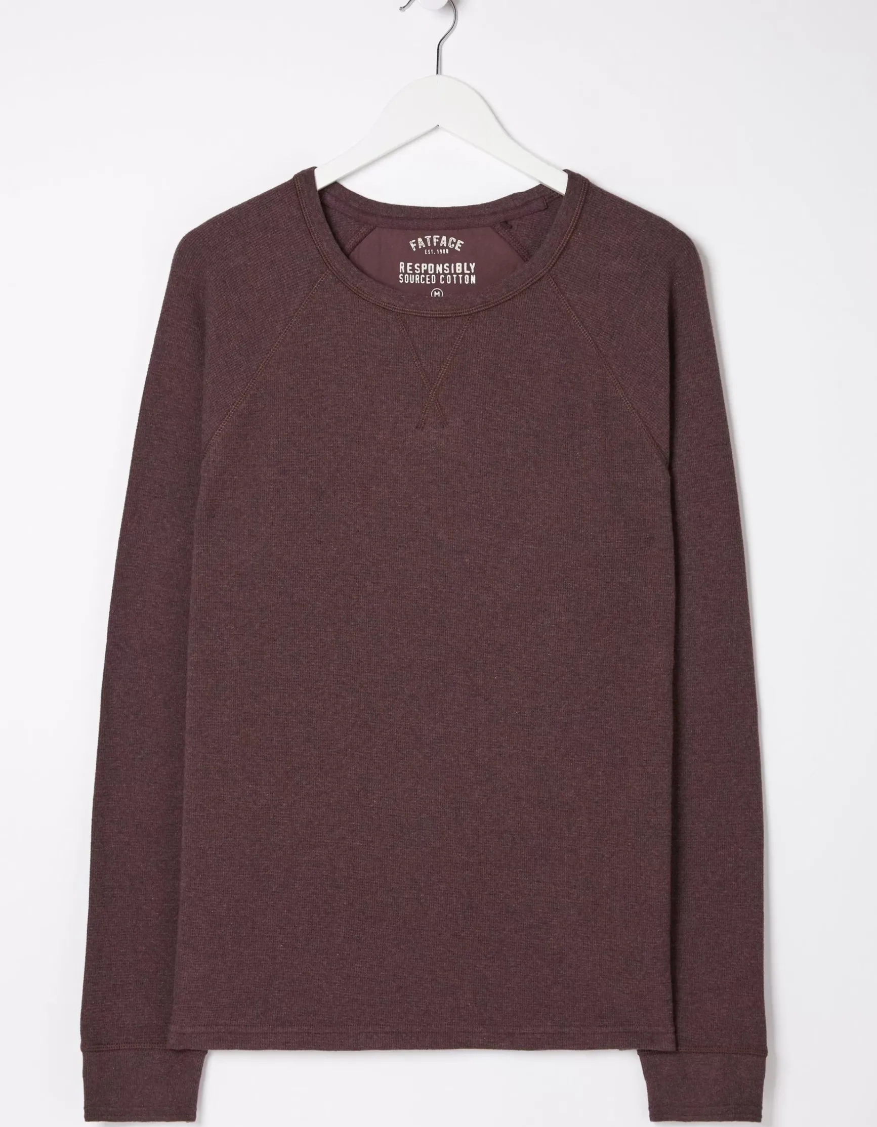 FatFace Long Sleeve Waffle Crew|Men T-Shirts