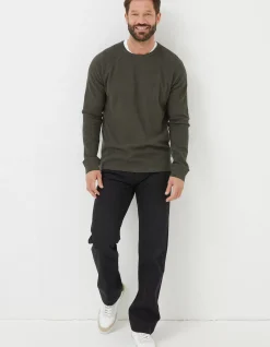 FatFace Long Sleeve Waffle Crew|Men T-Shirts