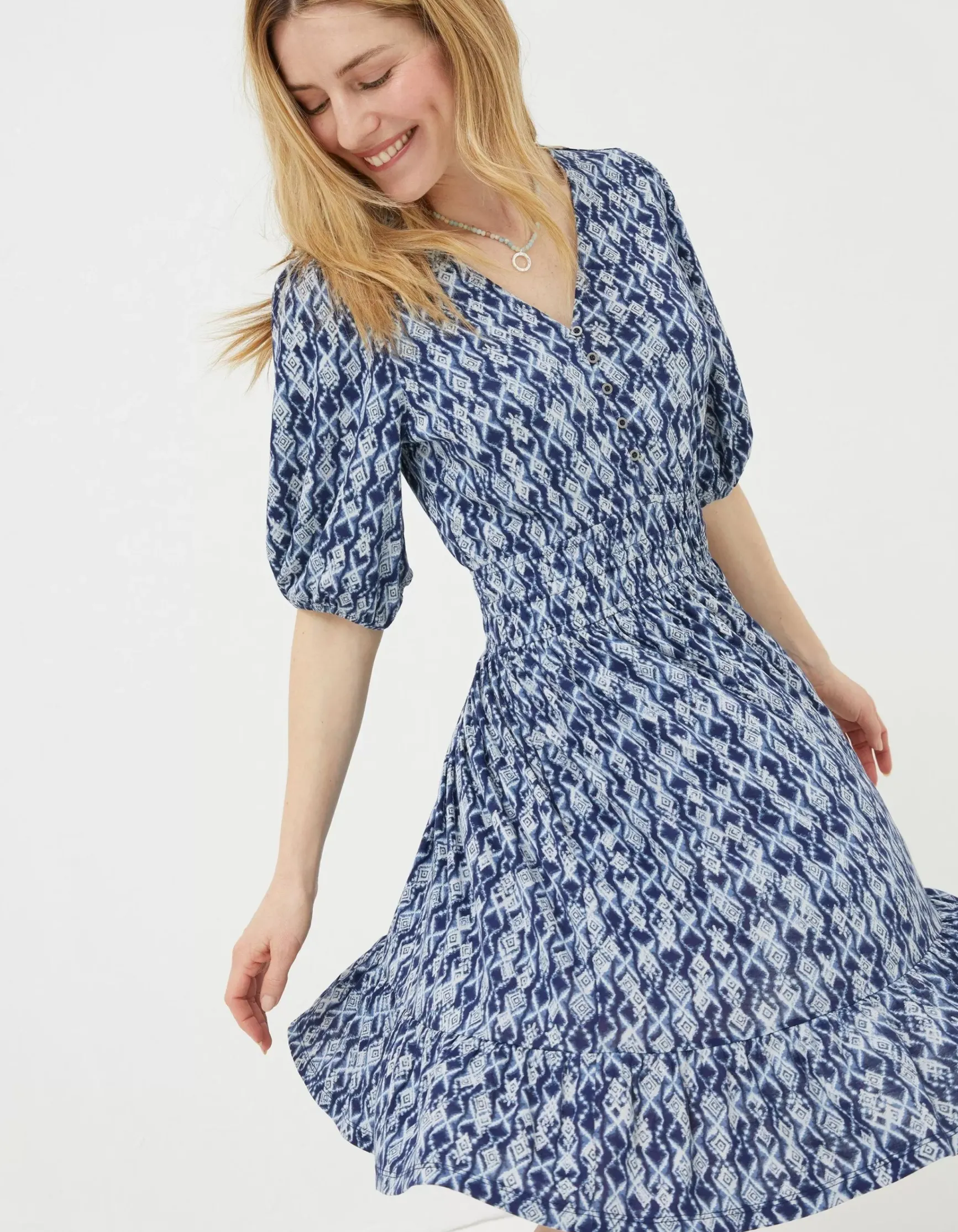 FatFace Lottie Geo Jersey Dress|Women Dresses