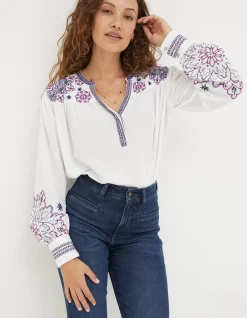 FatFace Lou Embroidered Blouse|Women Shirts & Blouses