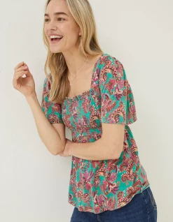 FatFace Lucia Festival Floral Top|Women Tops & T-Shirts