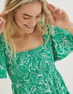FatFace Lucia Tropical Leaf Top|Women Tops & T-Shirts