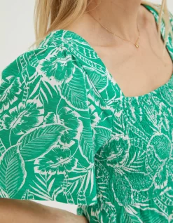 FatFace Lucia Tropical Leaf Top|Women Tops & T-Shirts