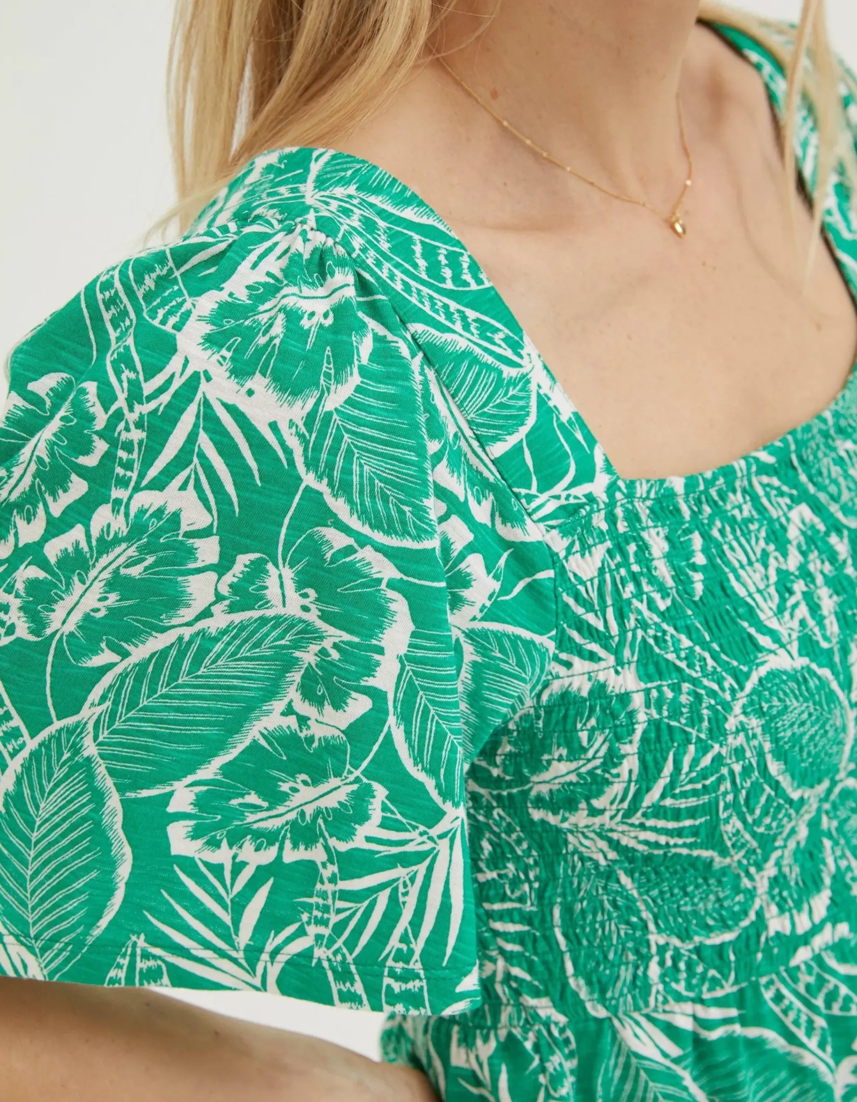FatFace Lucia Tropical Leaf Top|Women Tops & T-Shirts