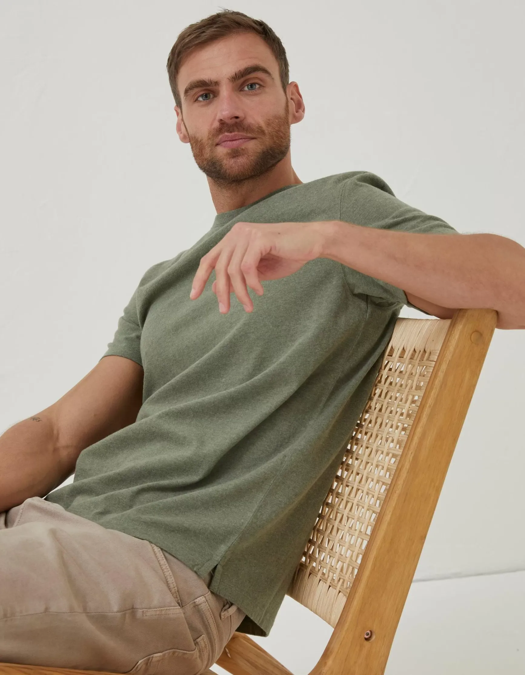 FatFace Lulworth Organic Cotton Crew T-Shirt|Men T-Shirts