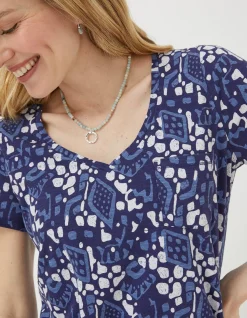 FatFace Maggie Geo Batik T-Shirt|Women Tops & T-Shirts