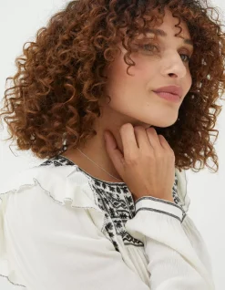 FatFace Martha Embroidered Top|Women Tops & T-Shirts
