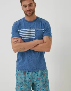 FatFace Mcs Indigo Stripe T-Shirt|Men T-Shirts