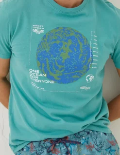 FatFace Mcs Organic One Ocean T-Shirt|Men T-Shirts