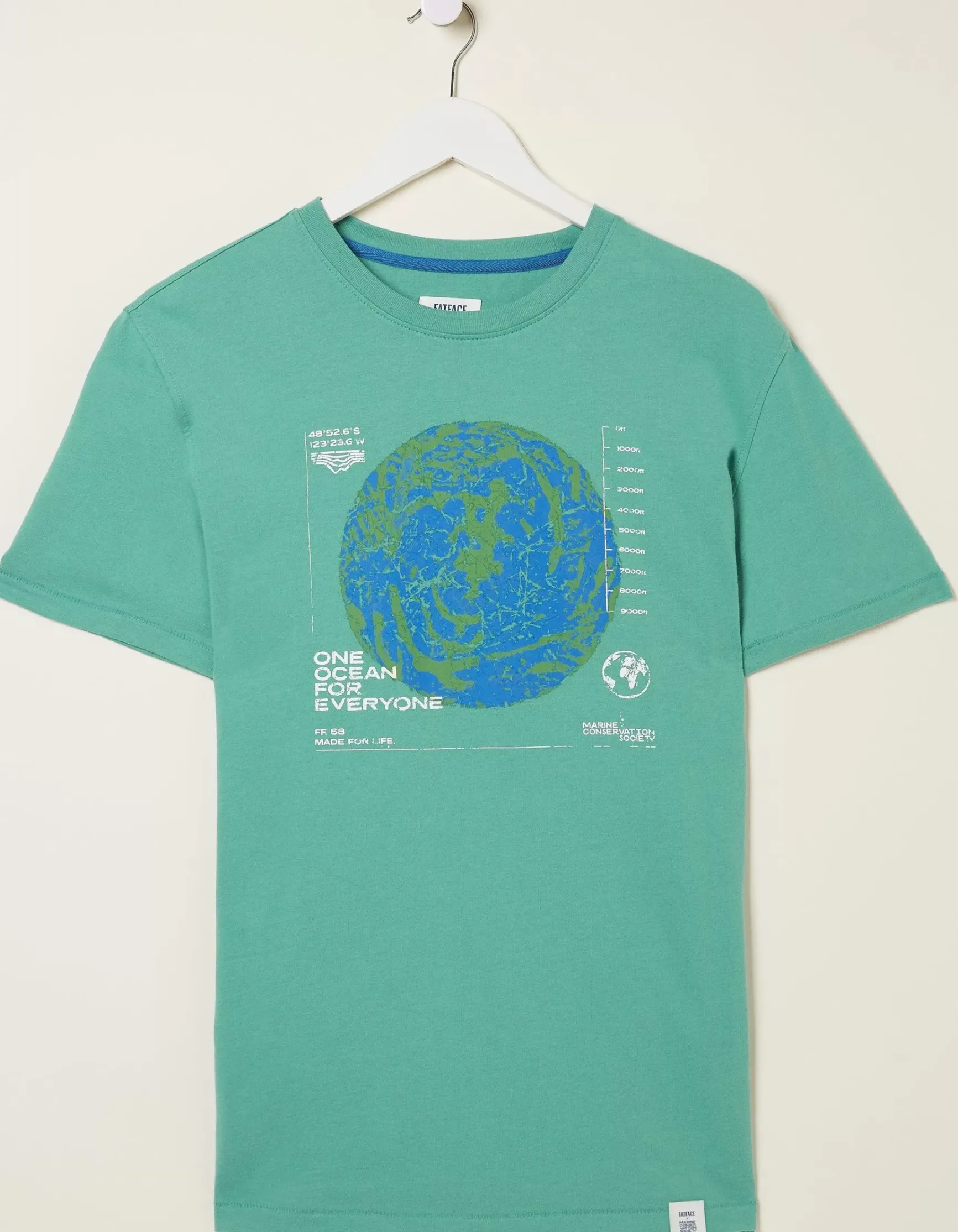 FatFace Mcs Organic One Ocean T-Shirt|Men T-Shirts