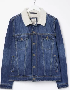 FatFace Mid Wash Borg Jacket|Men Coats & Jackets