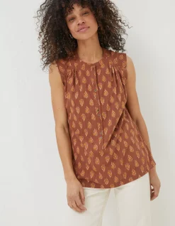 FatFace Morgan Woodblock Cami Top|Women Shirts & Blouses