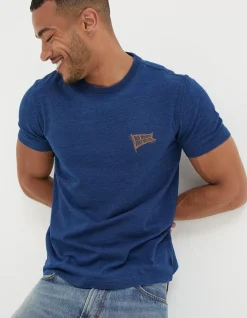 FatFace Mountain Indigo T-Shirt|Men T-Shirts