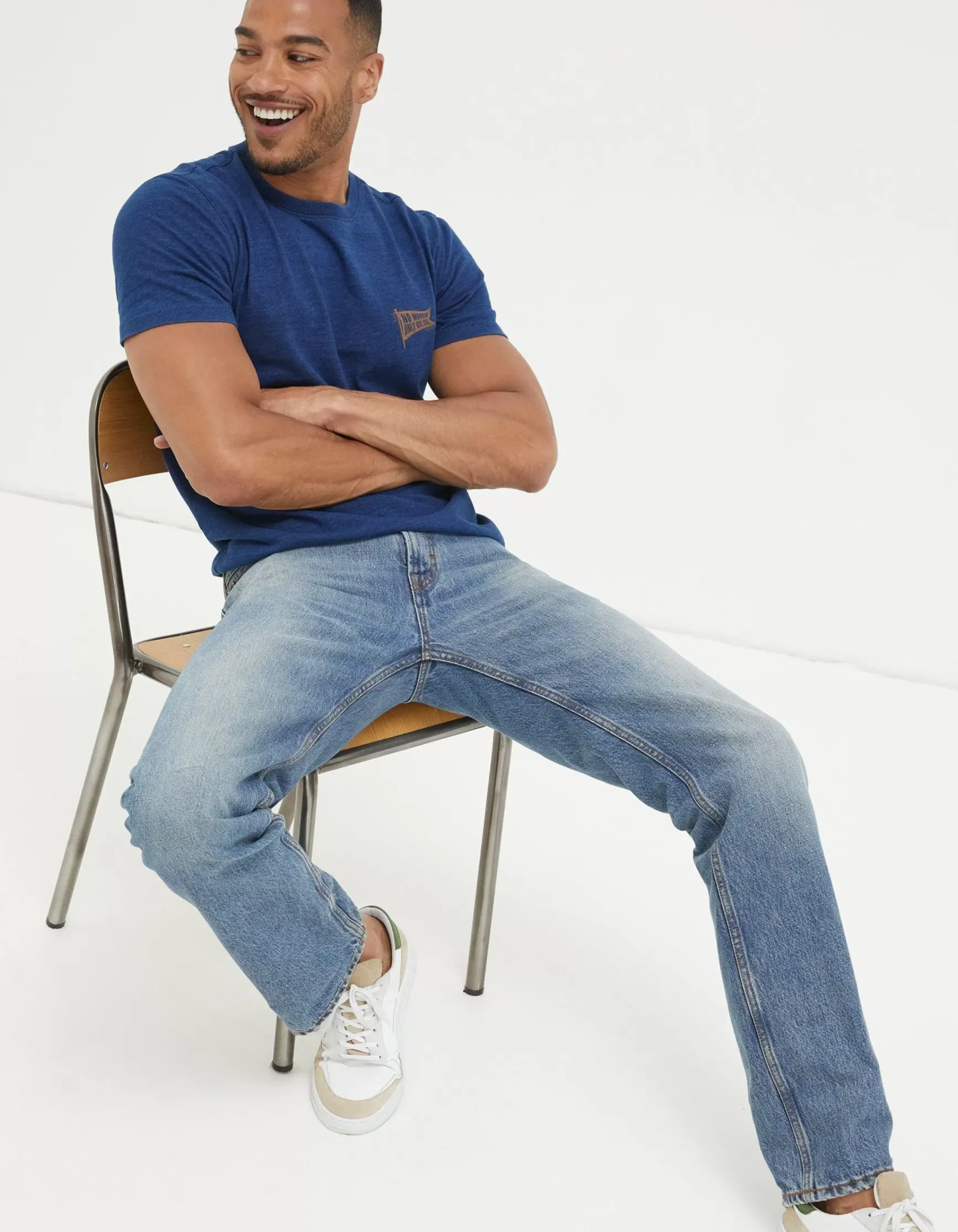 FatFace Mountain Indigo T-Shirt|Men T-Shirts