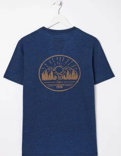 FatFace Mountain Indigo T-Shirt|Men T-Shirts