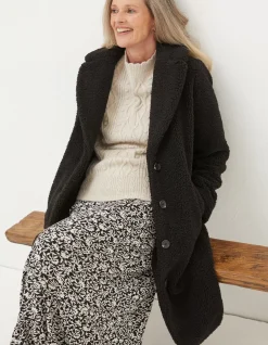 FatFace Mylah Teddy Longline Coat|Women Coats & Jackets
