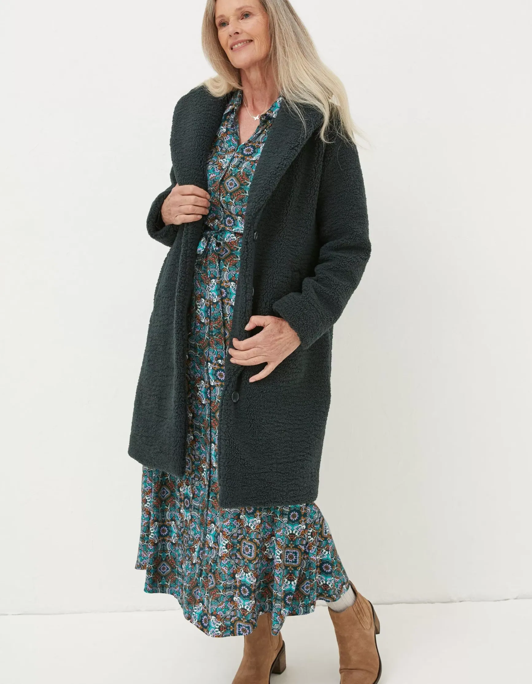FatFace Mylah Teddy Longline Coat|Women Coats & Jackets