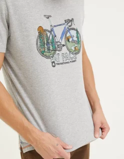 FatFace National Forest Painted Bike T-Shirt|Men T-Shirts