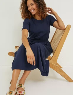 FatFace Navi Jersey Midi Dress|Women Dresses