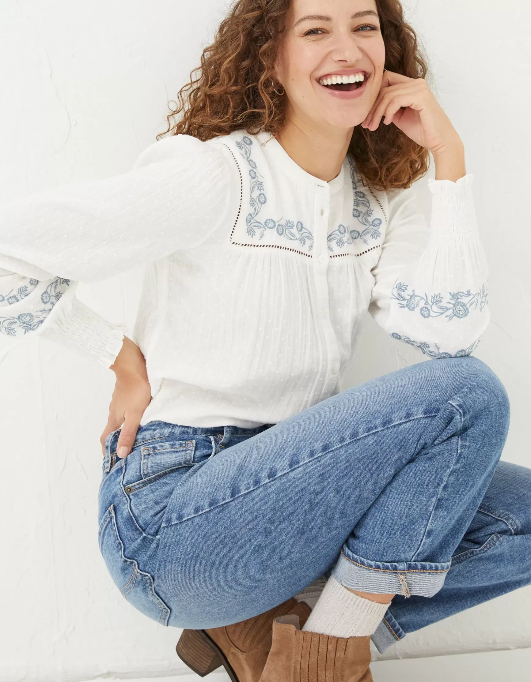 FatFace Nicole Embroidered Blouse|Women Shirts & Blouses