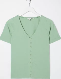 FatFace Olivia Pointelle T-Shirt|Women Tops & T-Shirts