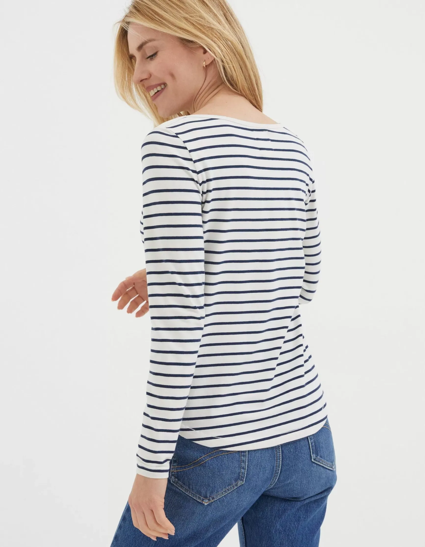FatFace Organic Cotton Breton T Shirt|Women Tops & T-Shirts