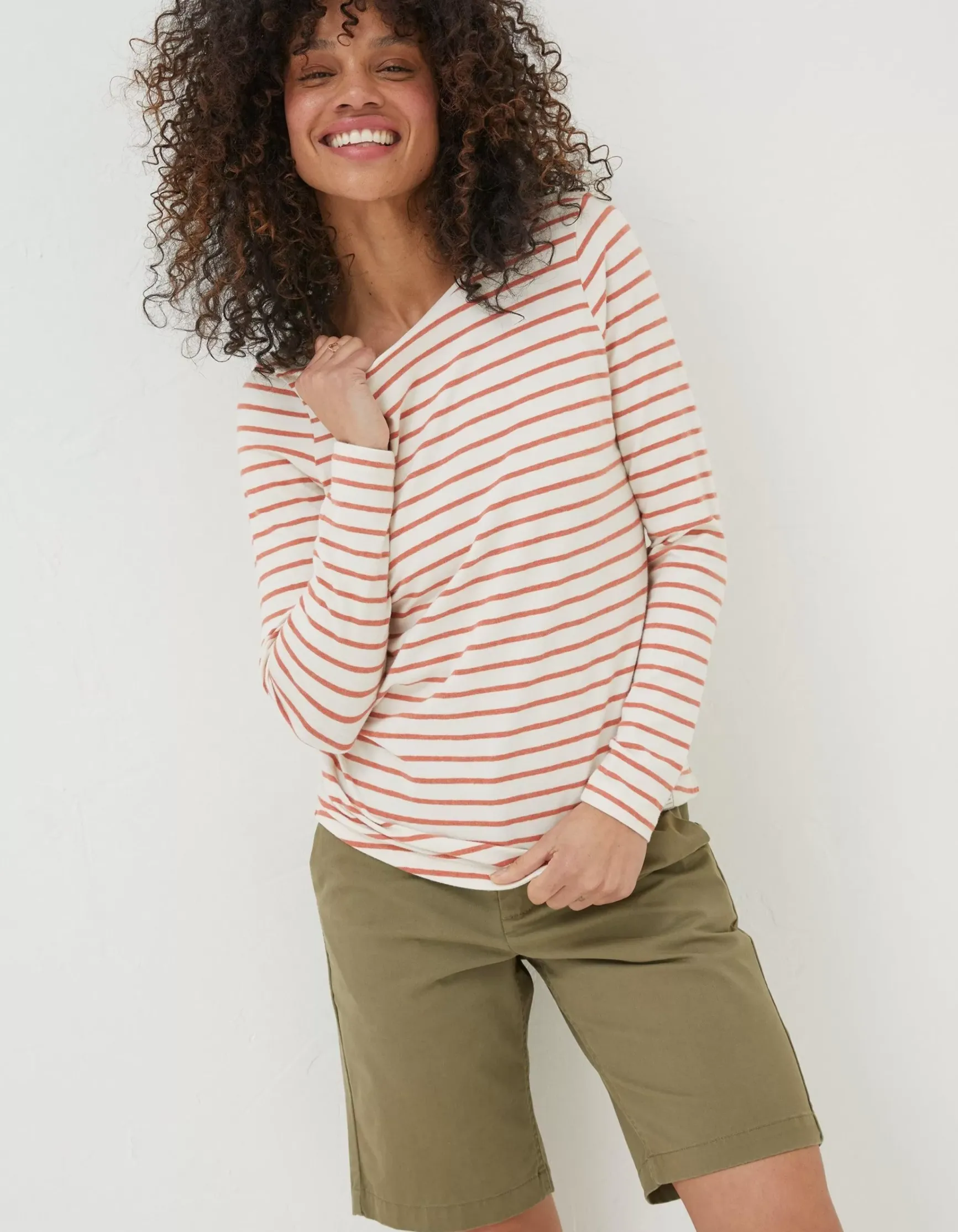 FatFace Organic Cotton Breton T Shirt|Women Tops & T-Shirts