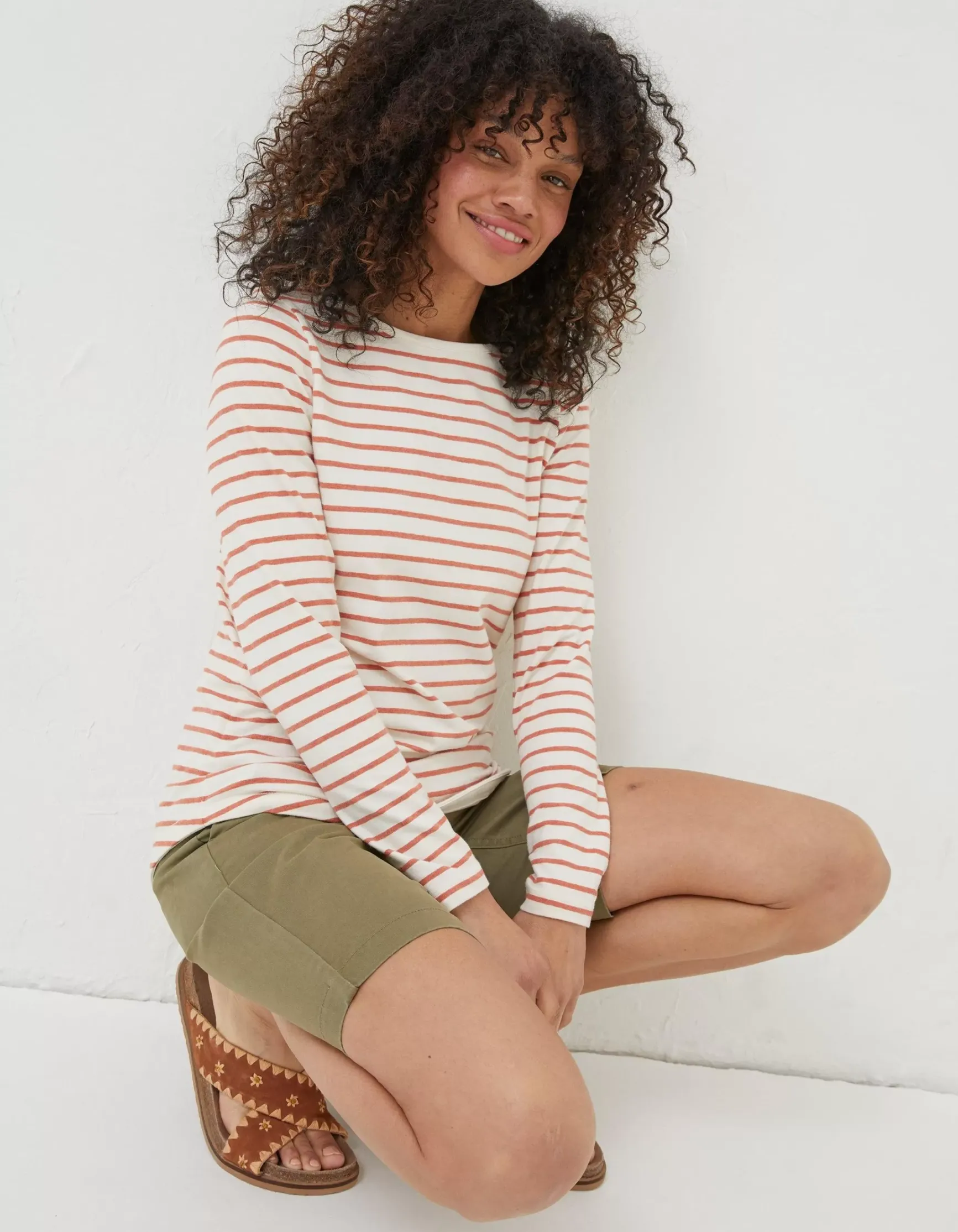 FatFace Organic Cotton Breton T Shirt|Women Tops & T-Shirts