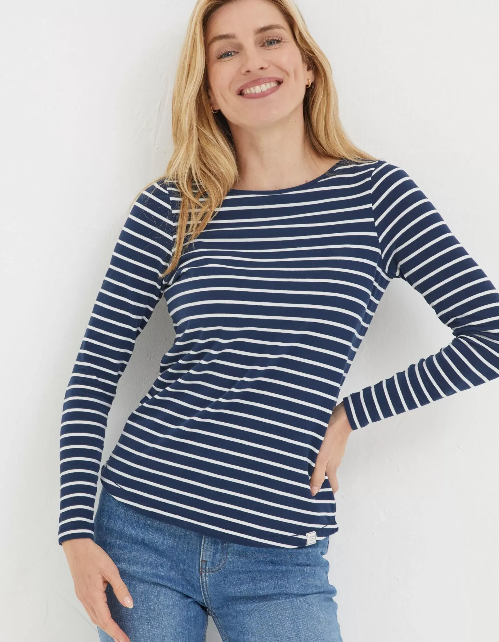 FatFace Organic Cotton Breton T Shirt|Women Tops & T-Shirts