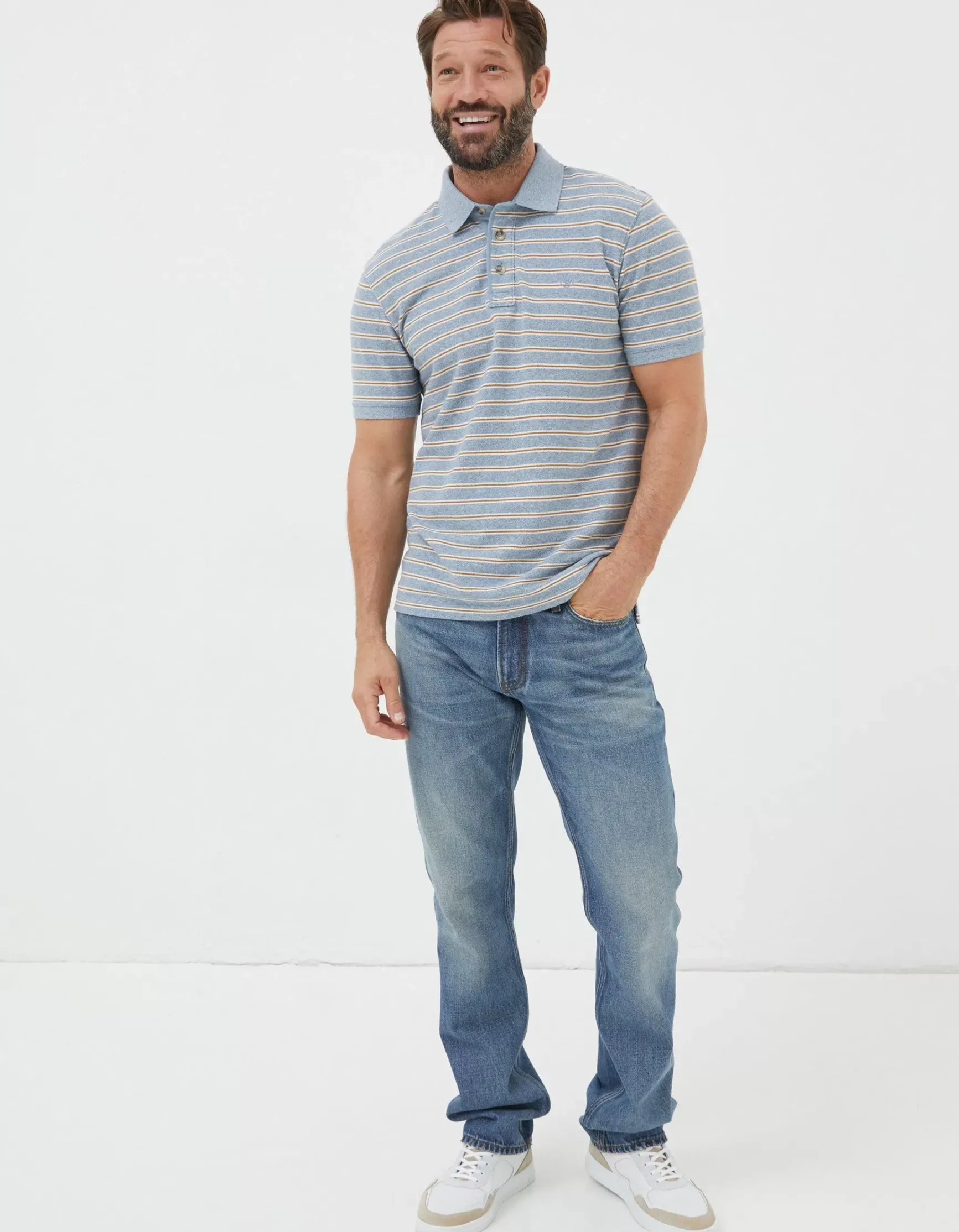 FatFace Organic Cotton Stripe Polo|Men View All
