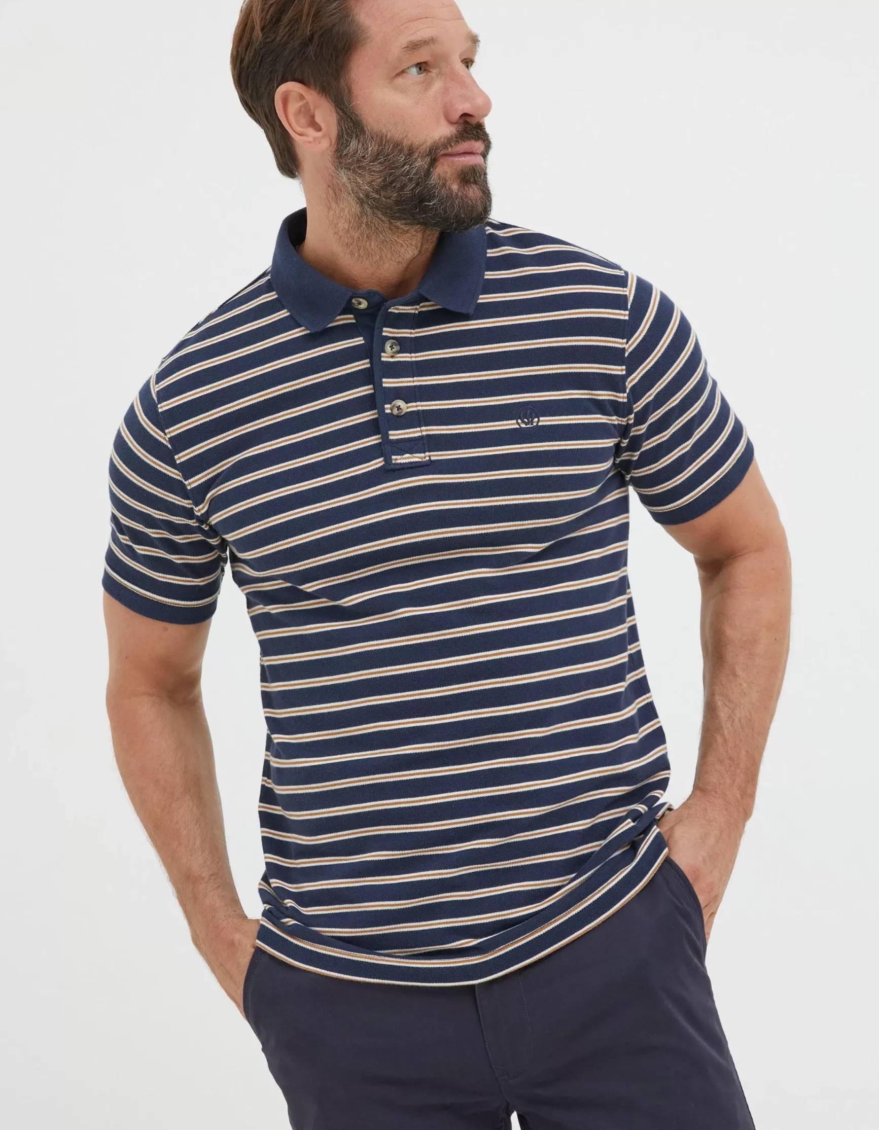 FatFace Organic Cotton Stripe Polo|Men View All
