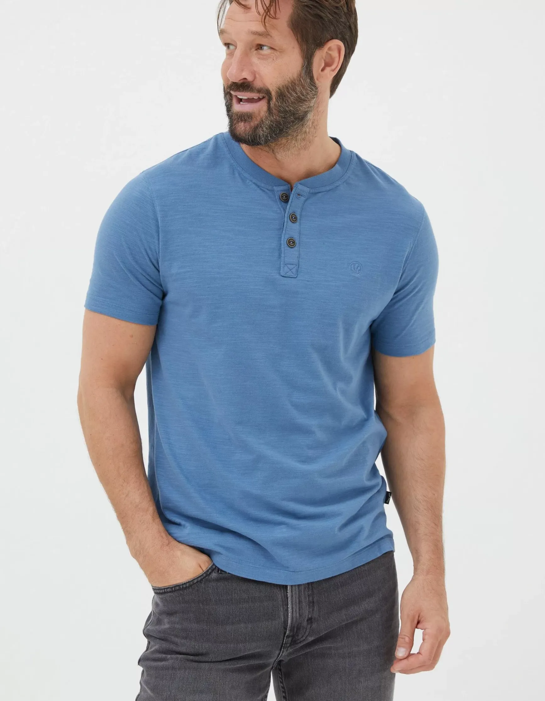 FatFace Organic Cotton Woodside Slub Henley|Men View All