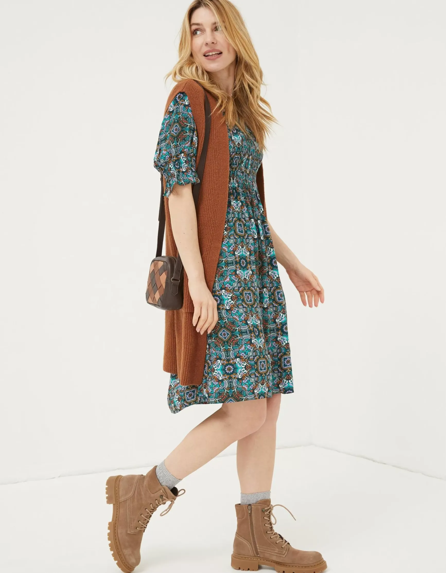 FatFace Pacey Mirrored Floral Dress|Women Dresses
