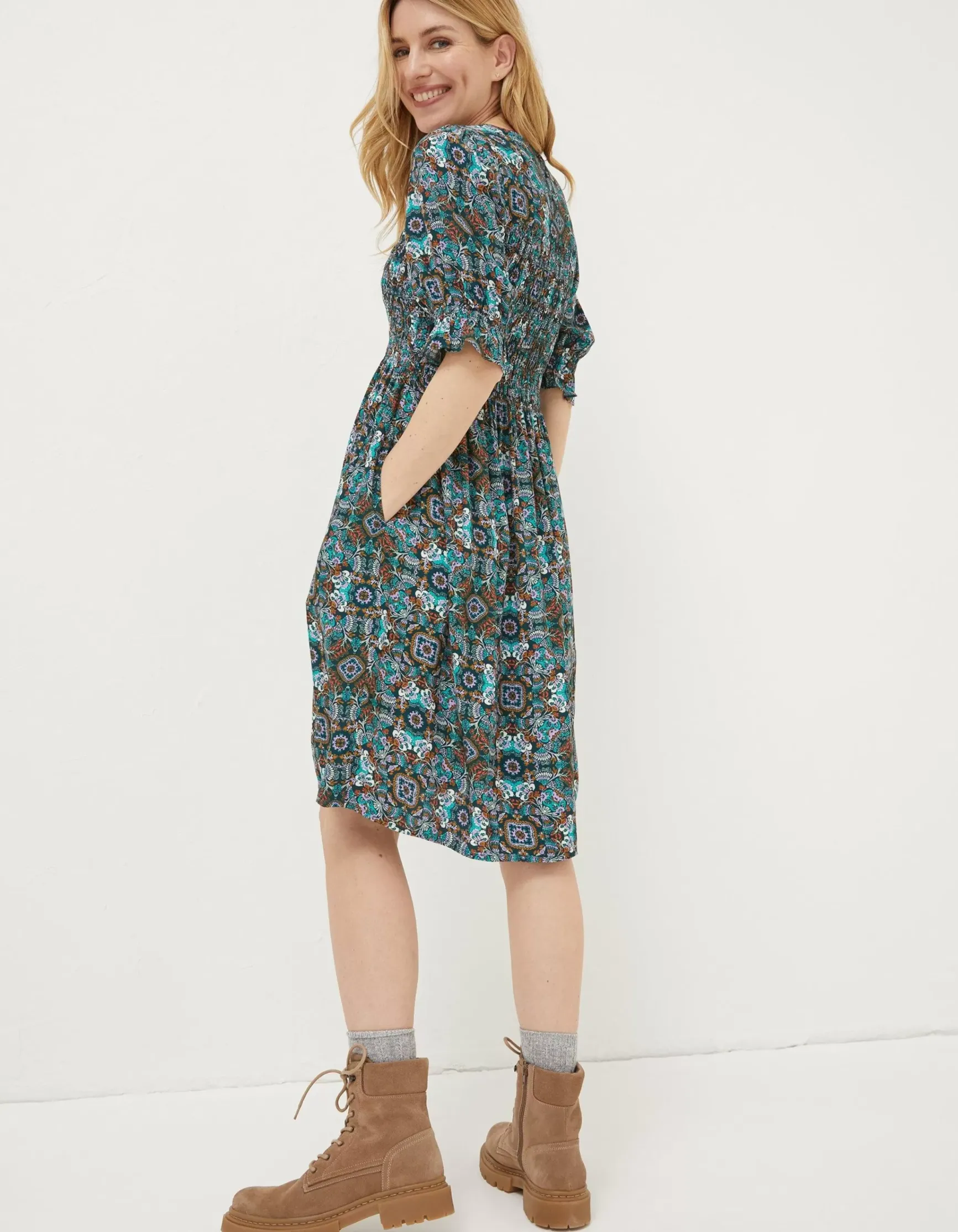 FatFace Pacey Mirrored Floral Dress|Women Dresses
