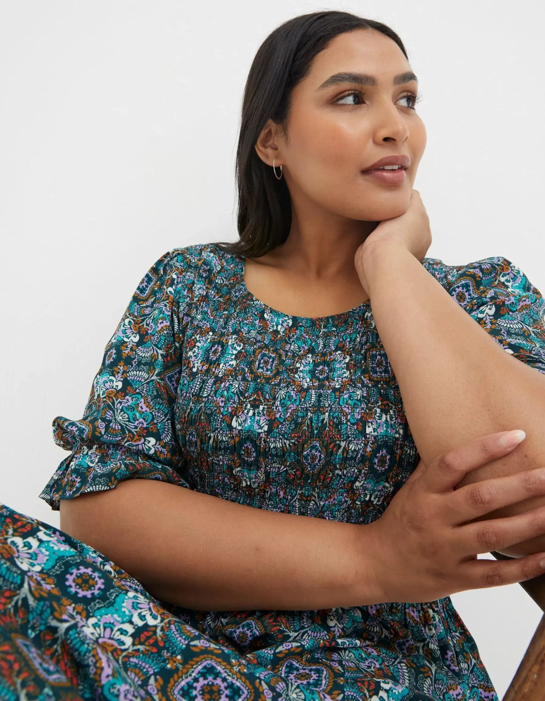 FatFace Pacey Mirrored Floral Dress|Women Dresses