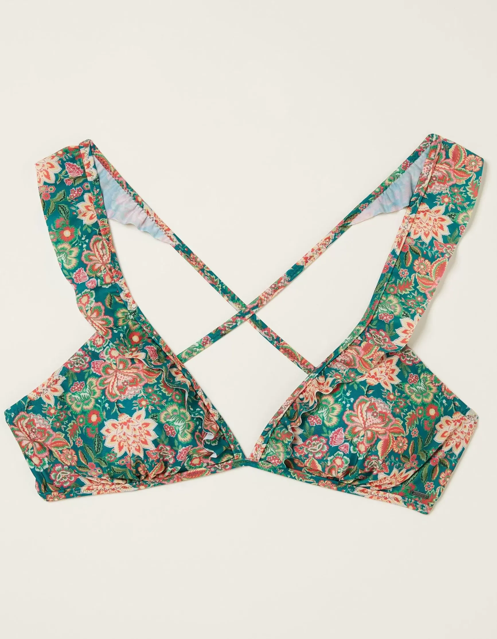 FatFace Paradise Frill Bikini Top|Women Beachwear & Swimwear