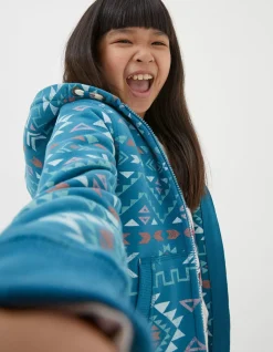 FatFace Pattern Zip Sweat Hoodie|Girls View All