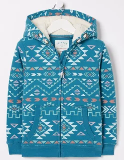 FatFace Pattern Zip Sweat Hoodie|Girls View All
