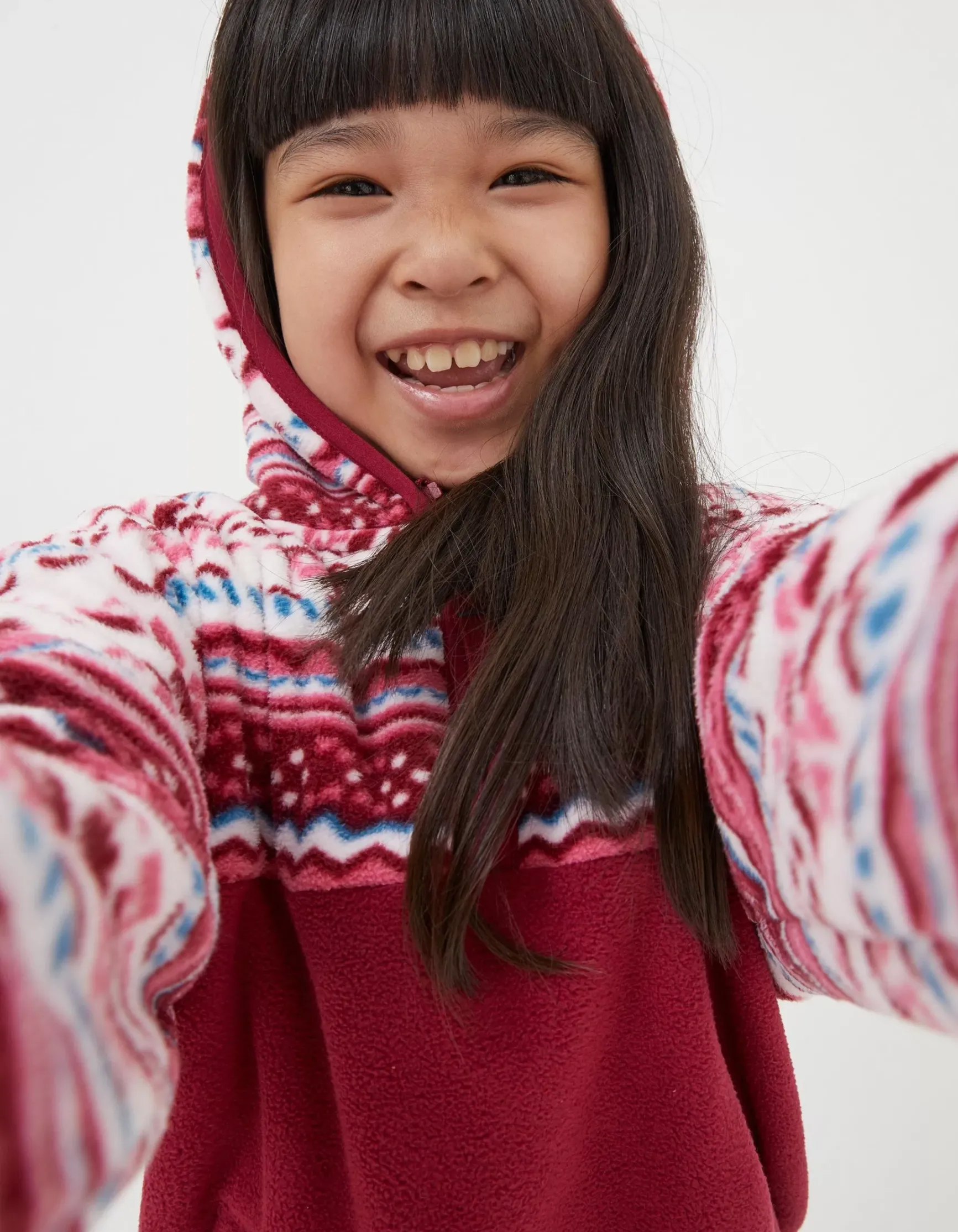 FatFace Patterned Microfleece Hoodie|Girls View All