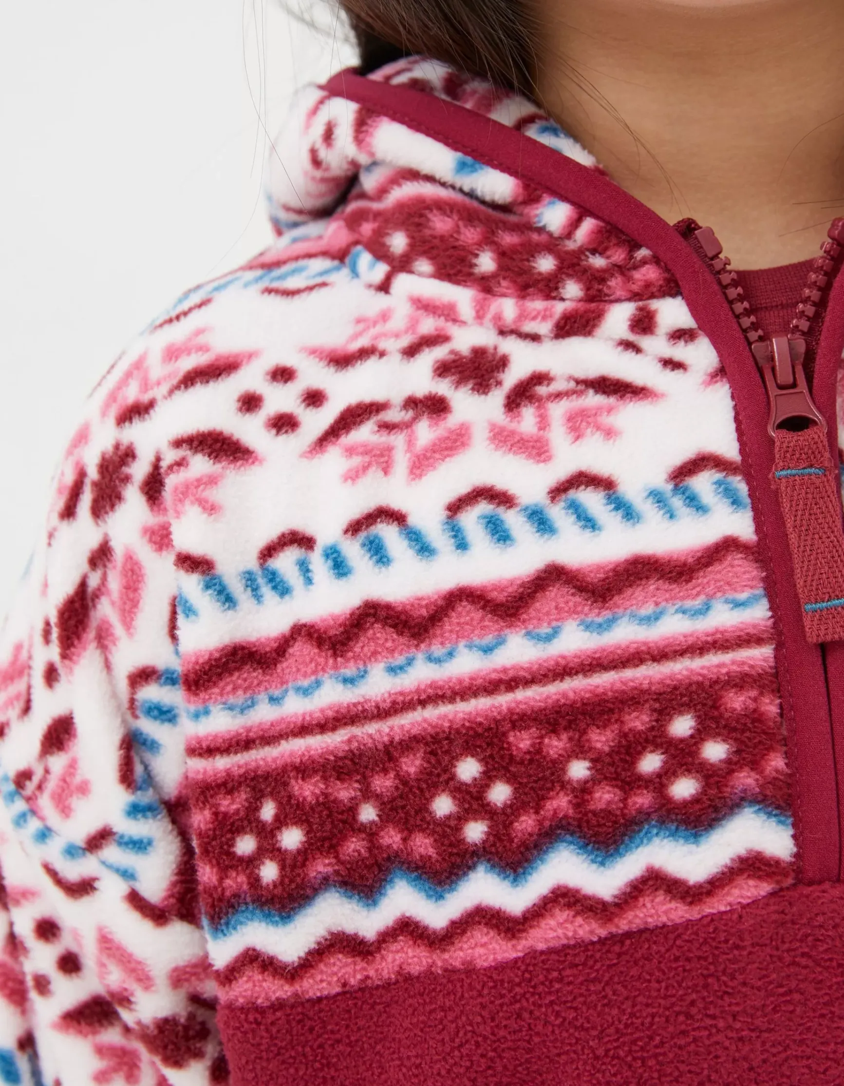 FatFace Patterned Microfleece Hoodie|Girls View All