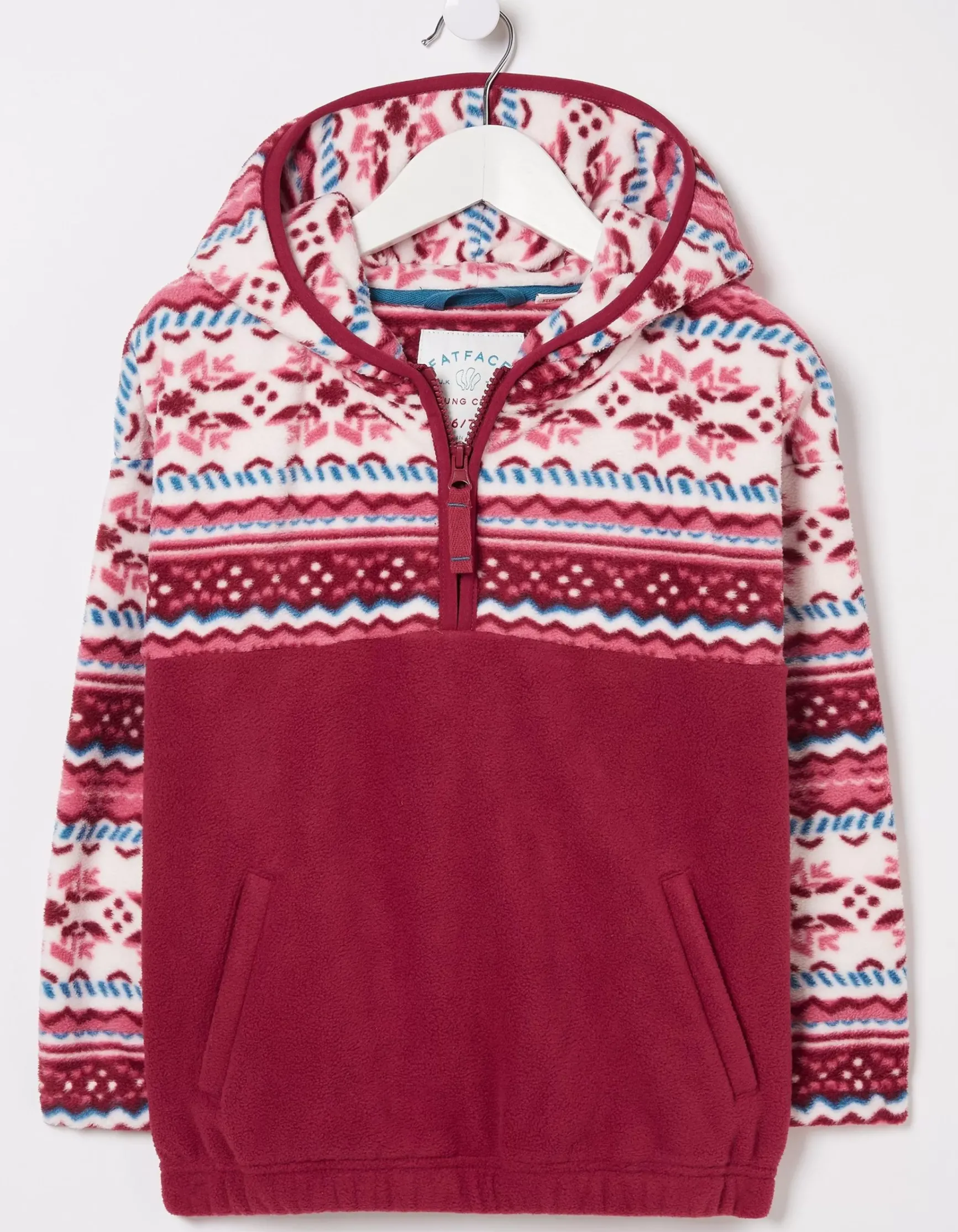 FatFace Patterned Microfleece Hoodie|Girls View All