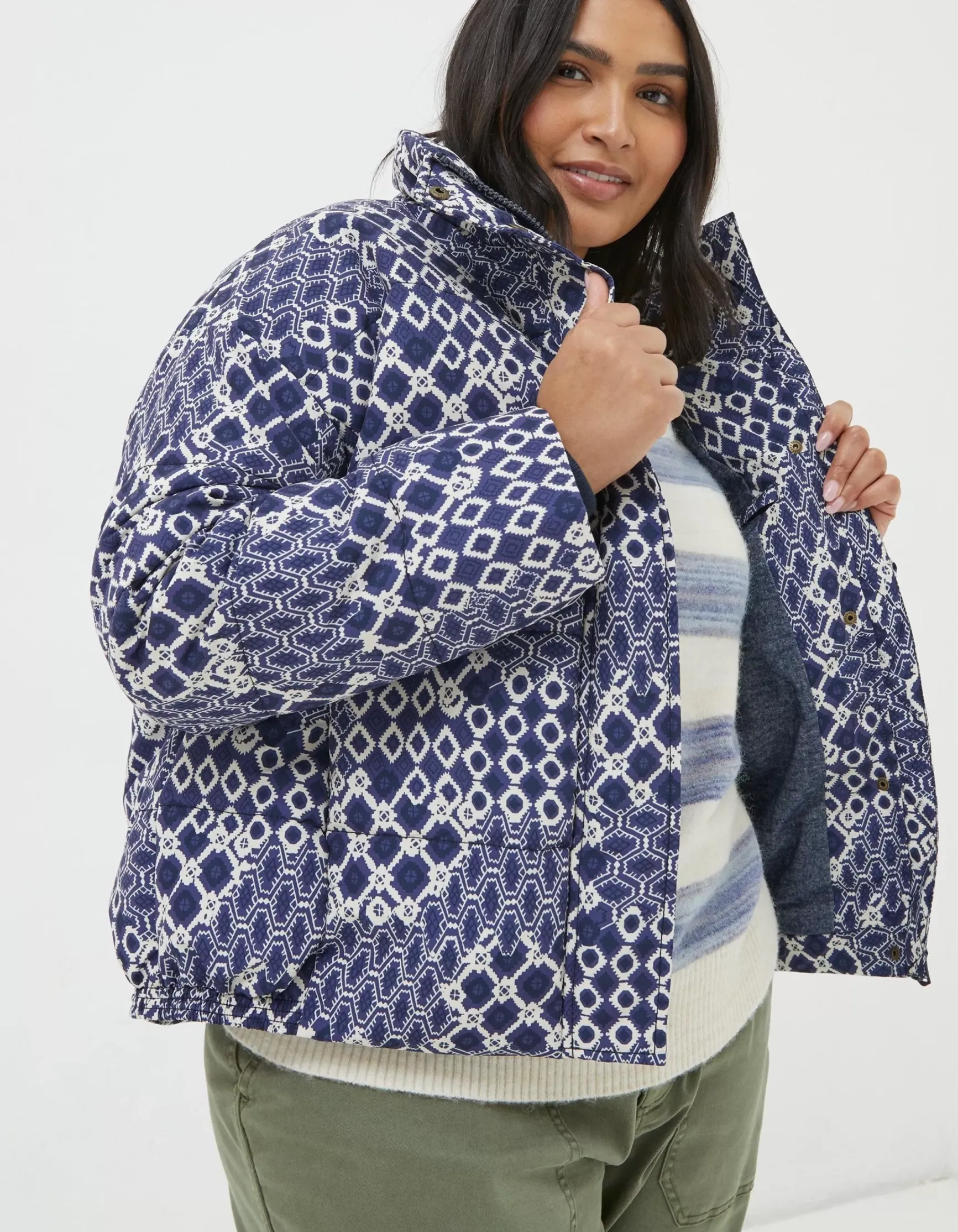 FatFace Peri Patchwork Puffer Jacket|Women Coats & Jackets