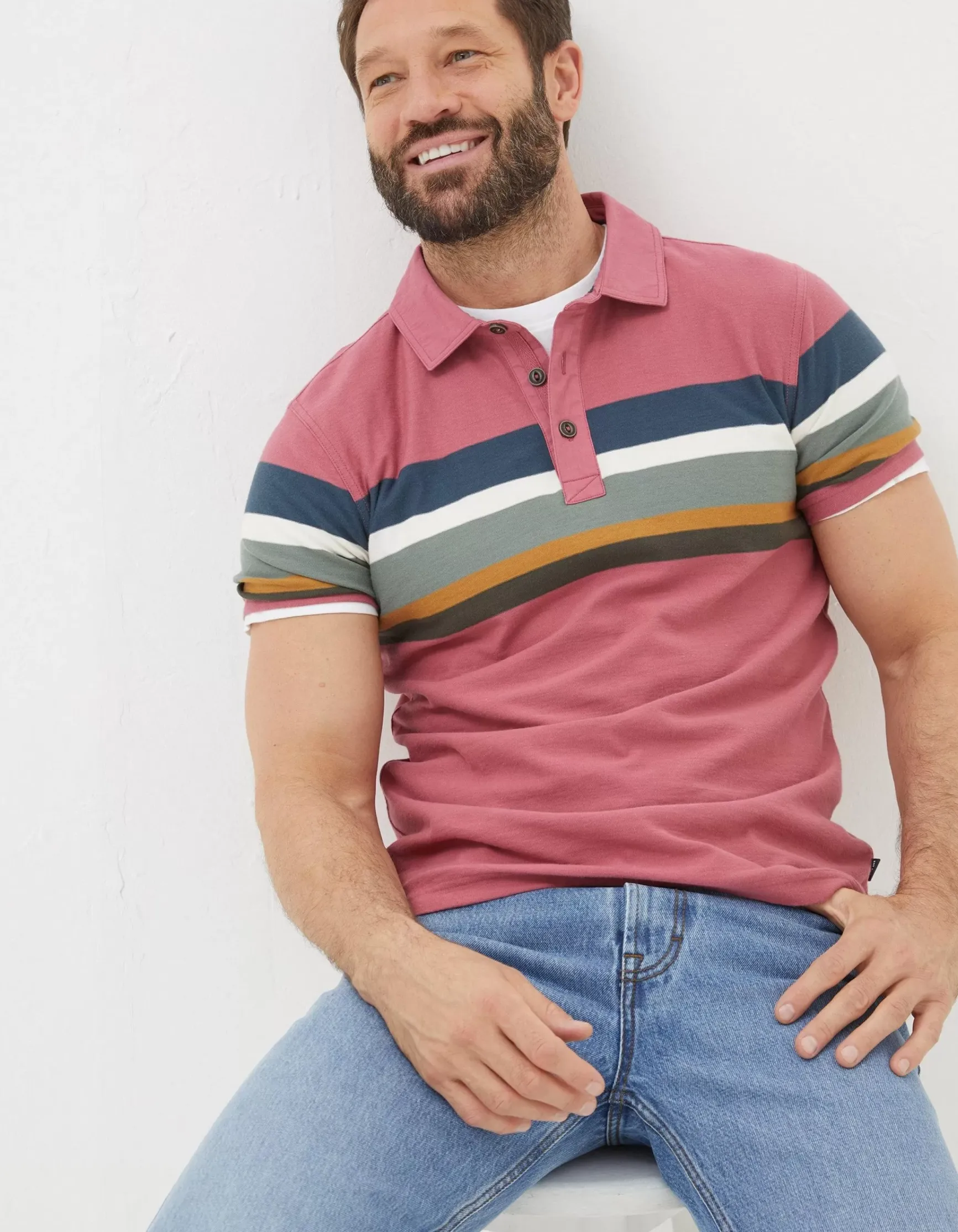 FatFace Perranporth Chest Stripe Polo|Men View All