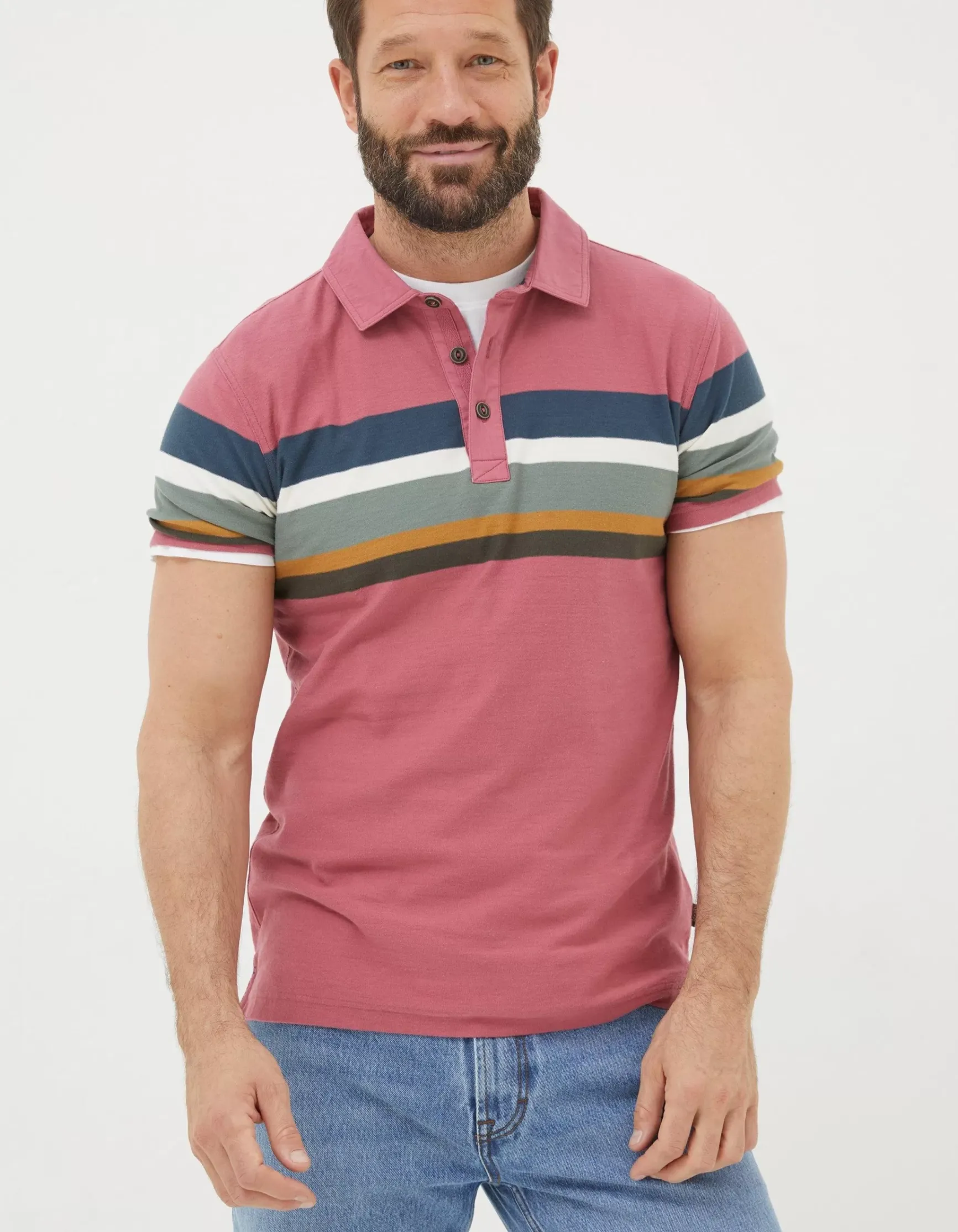FatFace Perranporth Chest Stripe Polo|Men View All